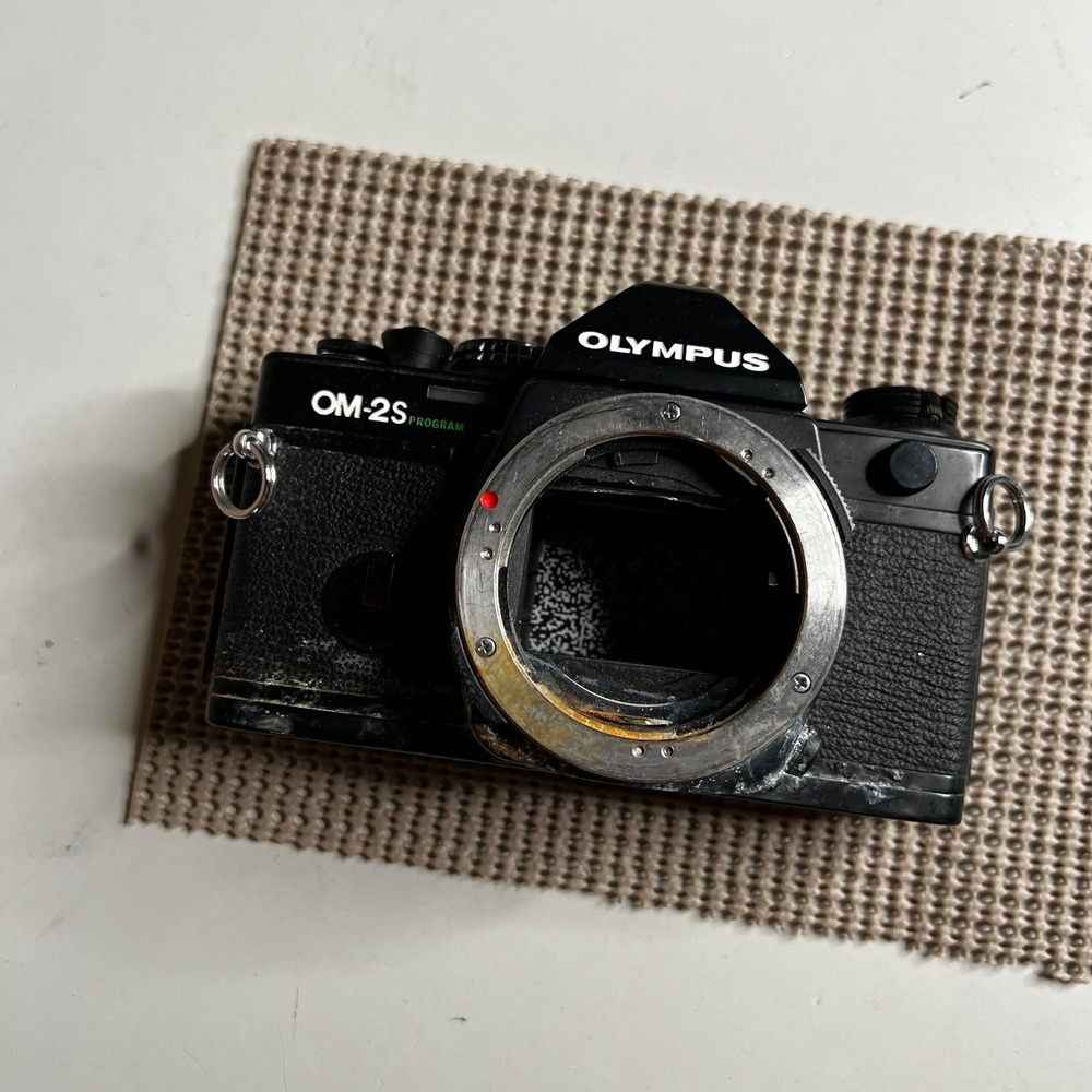 Olympus OM-2S Program 35mm SLR Film Camera Body Black For Parts Repair